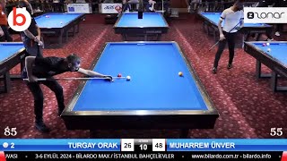 3 Cushion Billiards TURGAY ORAK vs MUHARREM ÜNVER | 22.BİLARDOMAX BALABAN-THEORY HANDICAP LEAGUE