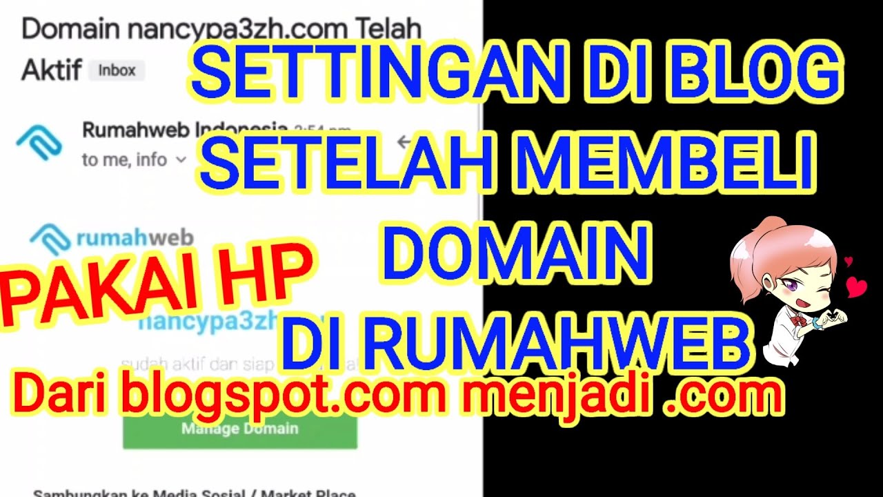 CARA SETTING DI BLOG SETELAH MEMBELI DOMAIN DI RUMAHWEB 2021 - YouTube