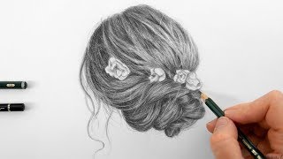 DRAWING A HAIR UPDO WITH FLOWERS