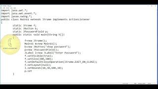 Java | Swing class 'JPasswordField - show password' | CodeLearning