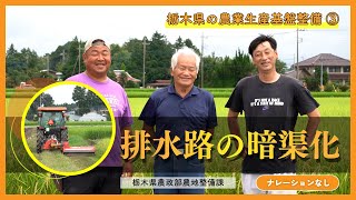 ナレーションなし【排水路の暗渠化】農作業の省力化に向けた農業生産基盤整備を紹介！（栃木県農政部農地整備課）