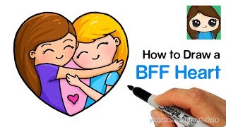 How to Draw Best Friends Forever Heart Easy