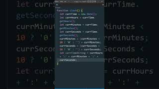 Digital Clock | Date Object | JavaScript #shorts