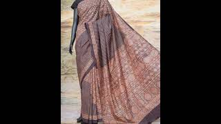 Ajrakh Block Print Mulberry Silk Saree