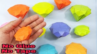How to make origami diamond | Paper Diamond | Easy origami emerald | No glue no tap