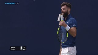 FUNNY: Benoit Paire's racquet handle snaps! | Dubai 2018