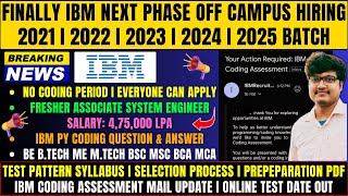 Finally IBM ASE Biggest Hiring Announced | Direct Test Hiring | OFF Campus Drive For 2021-2025 Batch