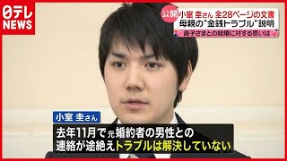 小室圭さん「全２８ページ」文書公開　母親の“金銭トラブル”を説明（2021年4月8日放送「news every.」より）