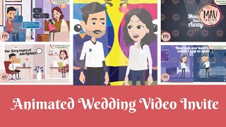 ✅ Animated Wedding Video Invite | Custom Wedding Invitation Video | Caricature Wedding Invite