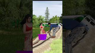 Funny cute dancing aunty stop the high-speed train #shortsfeed​​ #trendingshorts​​