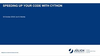 20181010 1545 Python, Speeding Up With Cython - Meinke, Zimmermann