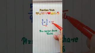 Fraction trick😍🧠😜🔥 #maths #shorts #fraction #trick #multiplication #mathstricks #trending #education