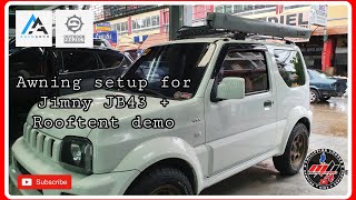 Awning setup for Jimny JB43 + Rooftent demo