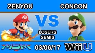 MSM 88 - eM | Zenyou (Mario) Vs. Mr. ConCon (Luigi) Losers Semis - Smash Wii U