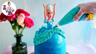 Disney Cinderella Princess Cake - How to make an easy and beautiful Disney Princess Doll Cake