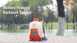 VEVOR Battery Backpack Sprayer - No More Hand Pumping! 4 Gal, Adjustable Pressure