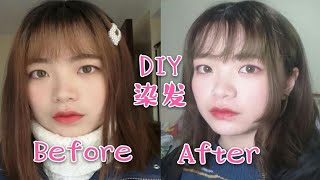 【小眼线】DIY染发|拯救非主流布丁头|黄毛变绿毛|女大学生在家作死