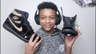 ASMR UNBOXING JORDAN 1 BLACK METALLIC GOLD SNEAKERS