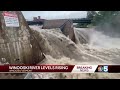 The Winooski River rising and raging through downtown Winooski