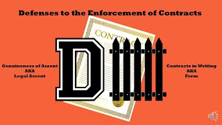 Defenses to the Enforcement of a valid Contract Lecture