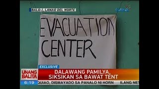 UB: Dalawang pamilya, siksikan sa bawat tent