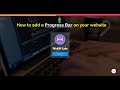 Progress Bar like Youtube | webdlabs | weblab | Html | CSS | jQuery | JS