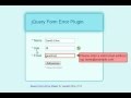 Using jQuery to display a form validation error