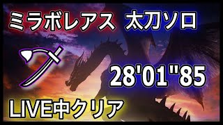 【9時間の激闘】ミラボレアス初見太刀ソロ28'01\