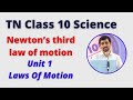 TN Class 10 Science Laws of Motion  Newton’s third law of motion   Unit 1