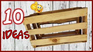 10 LINDAS IDEAS CON CAJAS DE FRUTAS DE MADERA - Manualidades con trozos de madera - crafts with wood