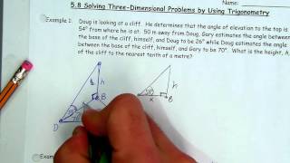 MCR3U1: 5.8 Solving Three-Demensional Problems (Part 1 of 2)