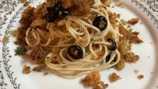 Anchovies and Breadcrumbs on Pasta