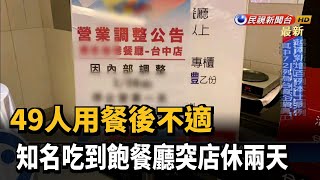 49人用餐後不適 知名吃到飽餐廳突店休兩天－民視新聞