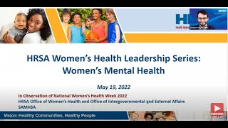 HRSA-SAMHSA Women's Mental Health Webinar