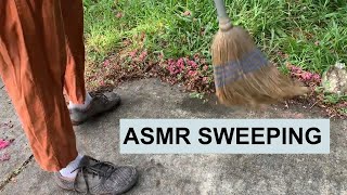 ASMR Relaxing Concrete Sweeping (Natural Broom Sounds)