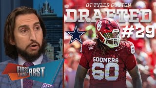 FIRST THINGS FIRST | Nick reacts to Dallas Cowboys draft OT Tyler Guyton with 29