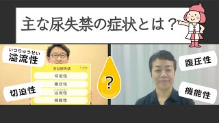 【泌尿器科医聞く！排尿④】主な尿失禁の症状とは？【オンライン日本トイレ研究所】