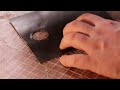 installing hidden magnets in leather