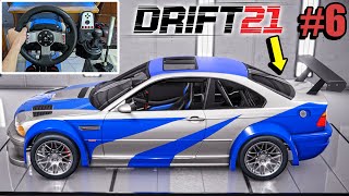 Building BMW M3 GTR From NFS MW in DRIFT21 Gameplay W/ G27 + Wheel Cam #6