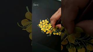 💛💫 Vibrant GOLDEN Flowers Acrylic Painting Technique #shortsfeed #shorts