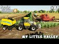 Harvesting wheat and barley, baling straw | My Little Valley | Farming simulator 19 | Timelapse #01