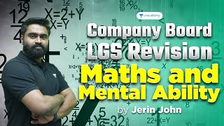 Company Board LGS Revision Maths & Mental Ability | Degree Level Prelims & Mains | Jerin John |