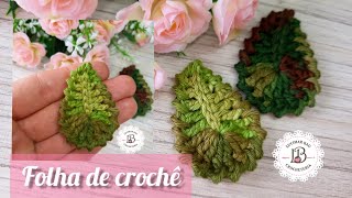 Folha de Crochê 🍃-por @lucimarbaucrocheteria