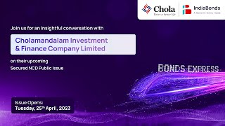 Cholamandalam Investment and Finance Company Limited Webinar on their maiden Bond Public Issue