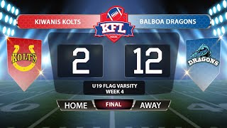 KFL U19 Varsity Flag - Kiwanis Kolts vs Balboa Dragons