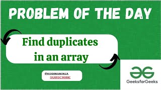 Find duplicates in an array In Hindi #java #python #visualstudio #geeksforgeeks