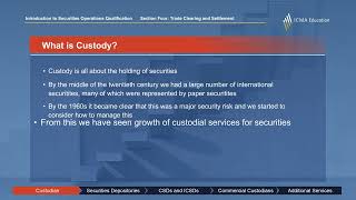 What is a custodian and what do they do?