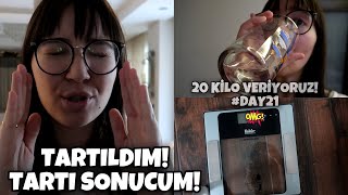 UZUN ZAMAN SONRA TARTILDIM! 20 KİLOYA ULAŞMAMA DAHA VAR! PES ETMEK YOK! | 20 KİLO VERİYORUZ #DAY21