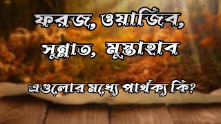 ফরজ, ওয়াজিব, সুন্নাত, মুস্তাহাব ইত্যাদি শব্দের মধ্যে পার্থক্য কি?