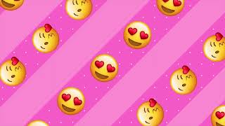 Fall in Love😍Heart Face Emoji😘Cute Pink Kawaii Lovely Background: Free Video Loop